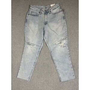 Old Navy Curvy O.G. Straight Jeans 10 High Rise Secret Smooth Pockets Distressed